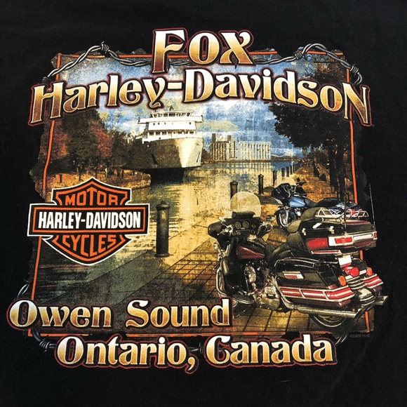 Harley Davidson SS 2 Sided Graphic Tshirt Tee Black 3XL 110th Anniv Canada - Picture 5 of 5